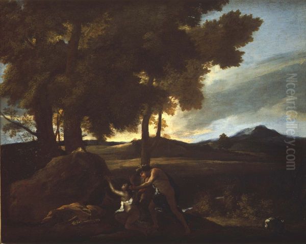 Apollon et Daphne Oil Painting by Nicolas Poussin