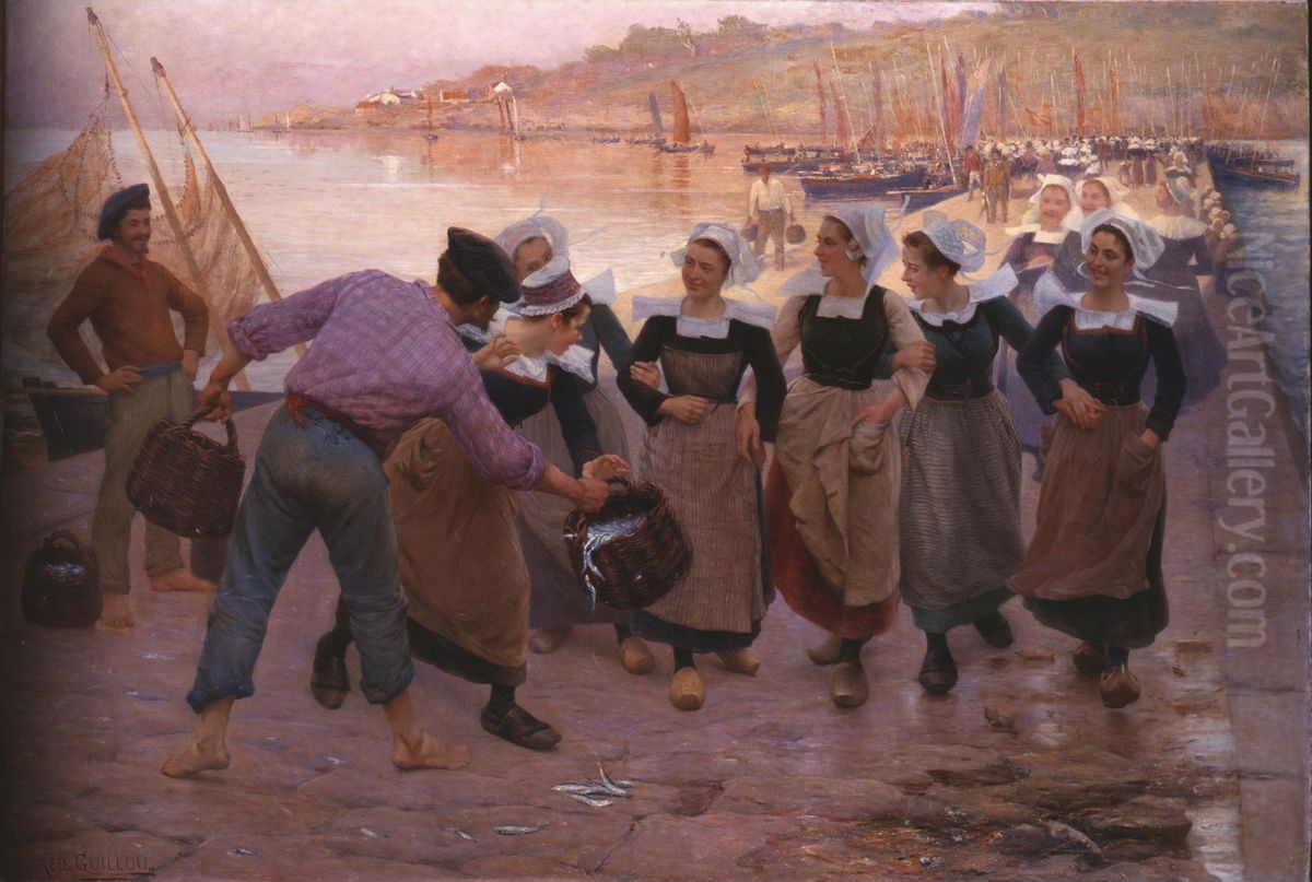 The Sardines of Concarneau Oil Painting by Alfred Guillou