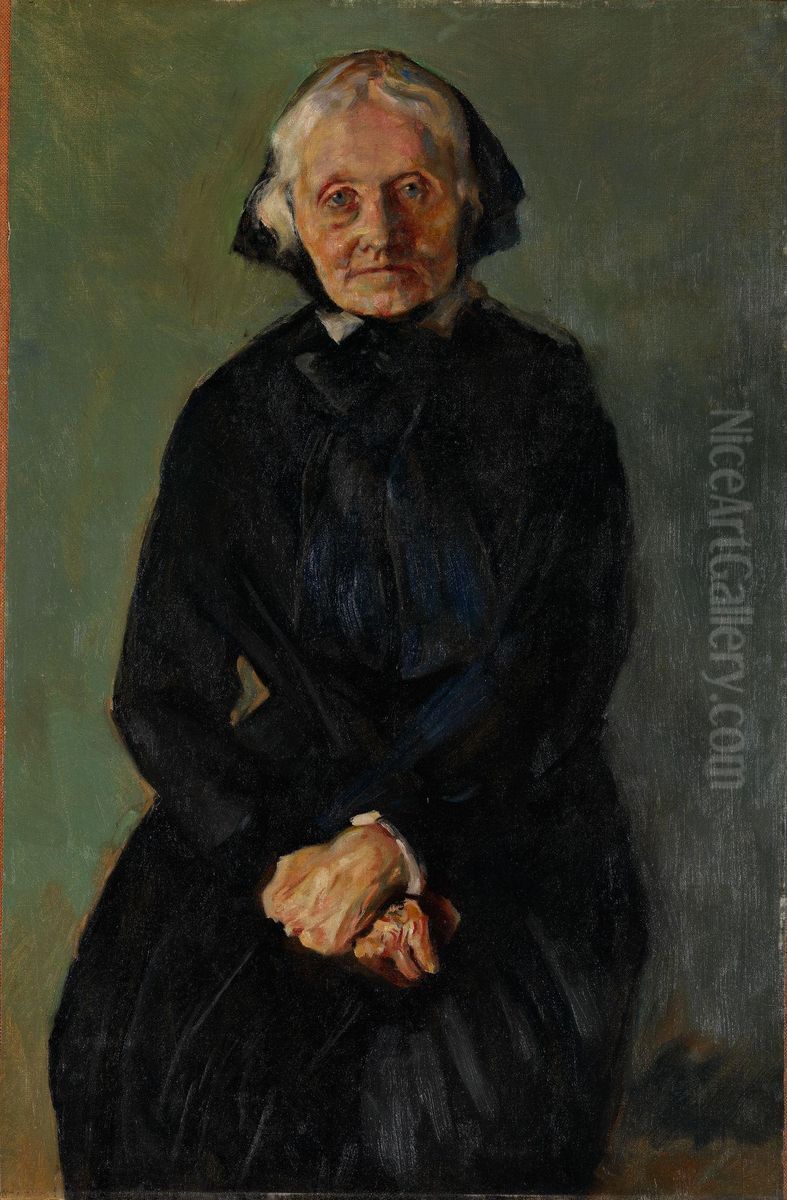 Portrait of Marie Krohg, the Artist's Aunt Oil Painting by Christian Krohg