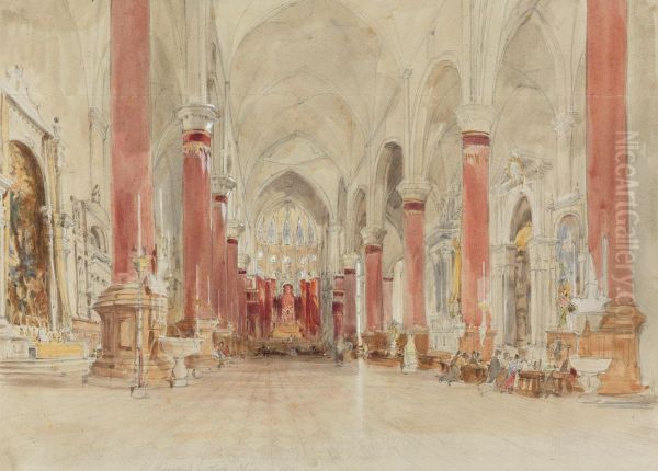 Interior of the Church of San Giovanni e Paolo, Venice Oil Painting by James Holland