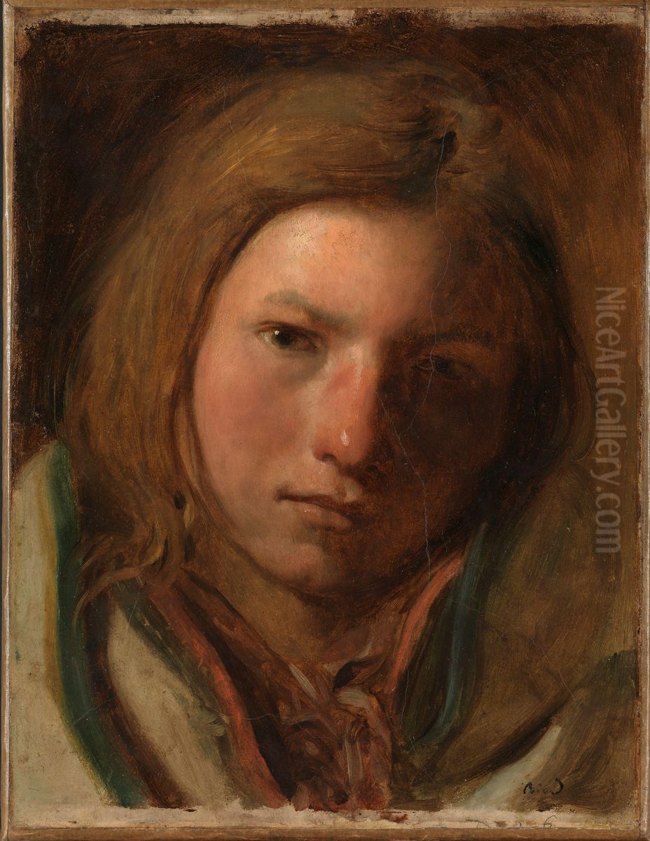 Portrait of a Youth Oil Painting by Francois-Auguste Biard