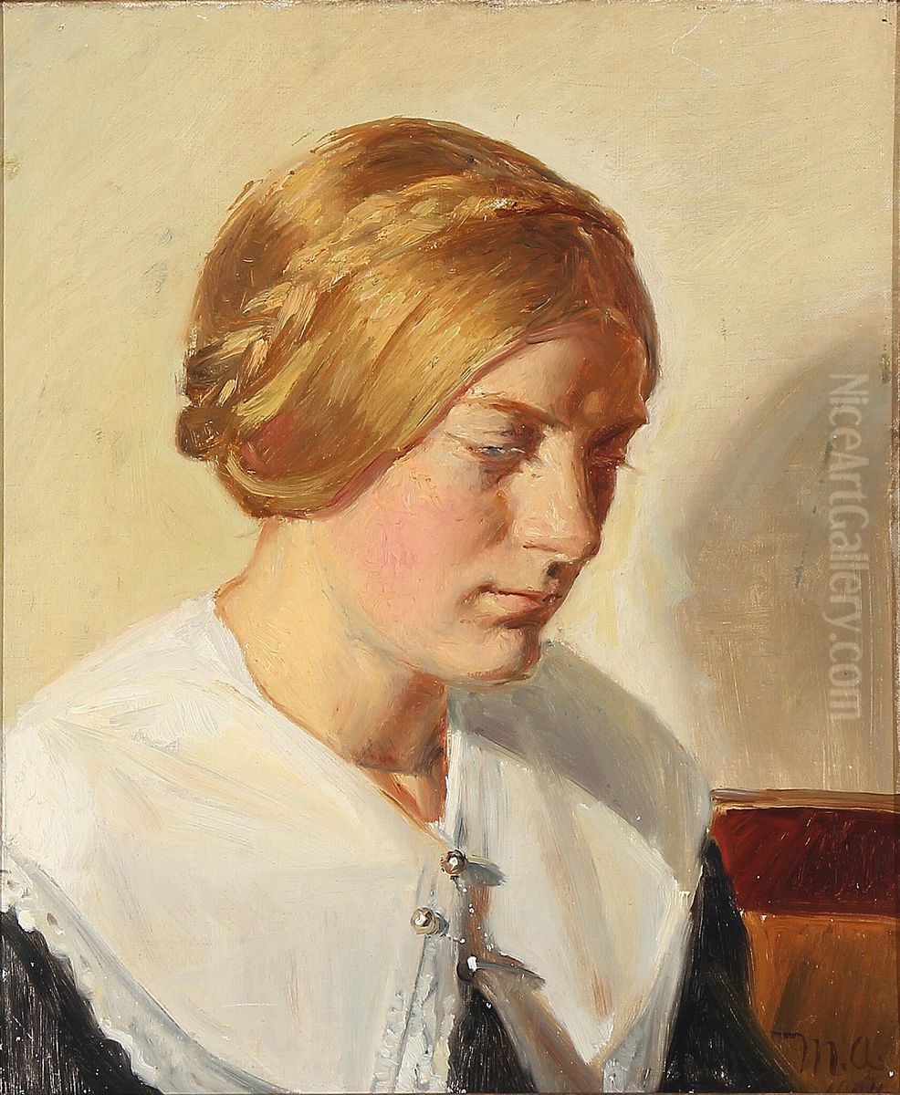 Portrait of Ella Saxild. Oil Painting by Michael Peter Ancher