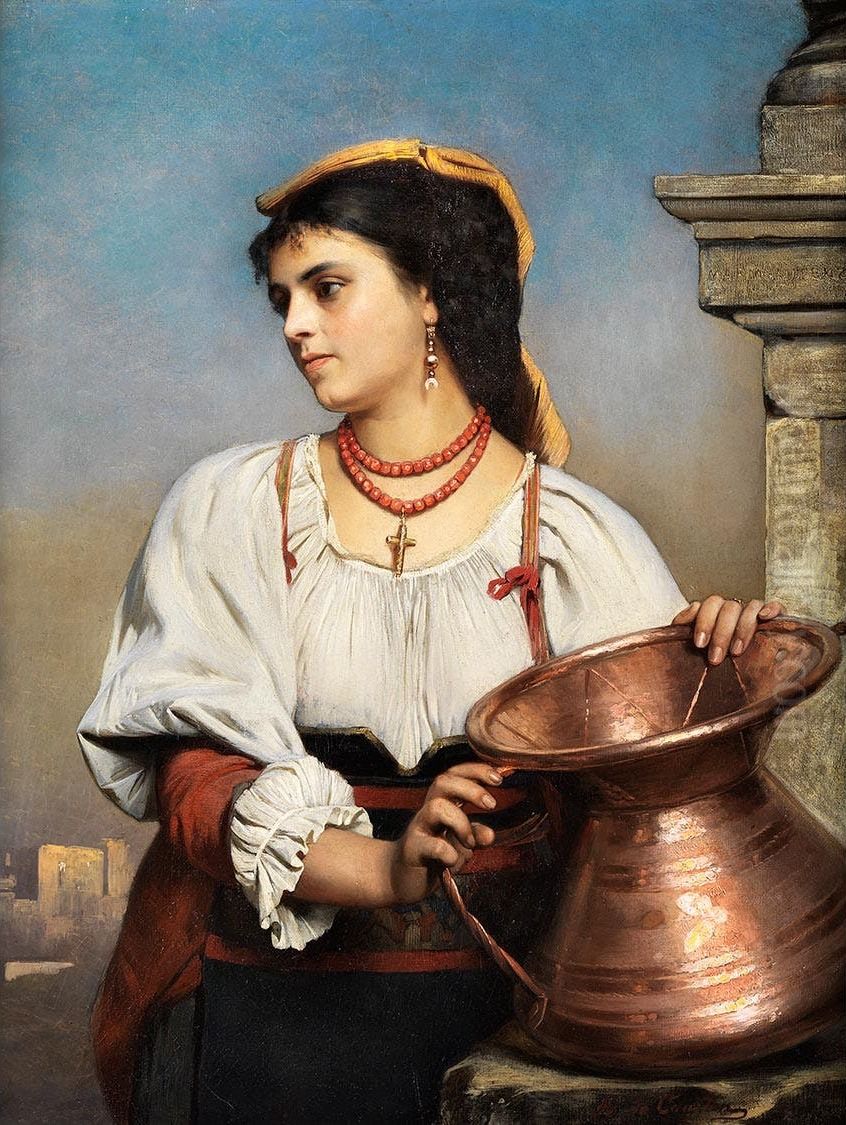 Italian beauty Oil Painting by Angelo Graf von Courten