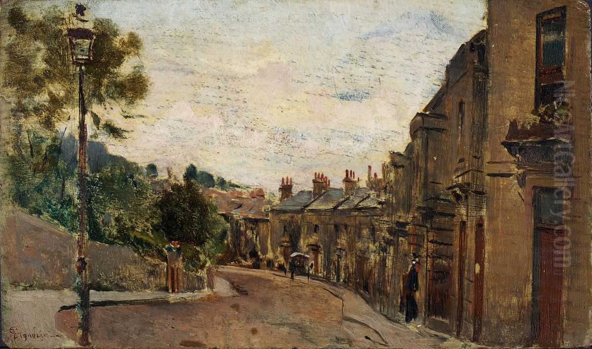 Bath, Berkeley Place Oil Painting by Telemaco Signorini