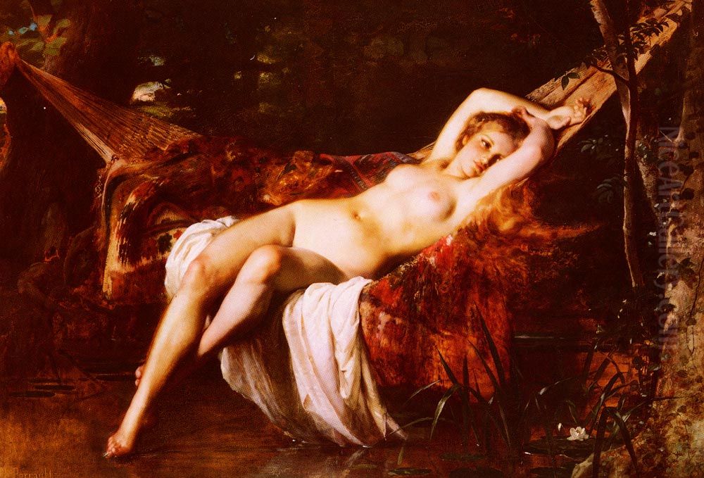 The bather Oil Painting by Leon Bazille Perrault