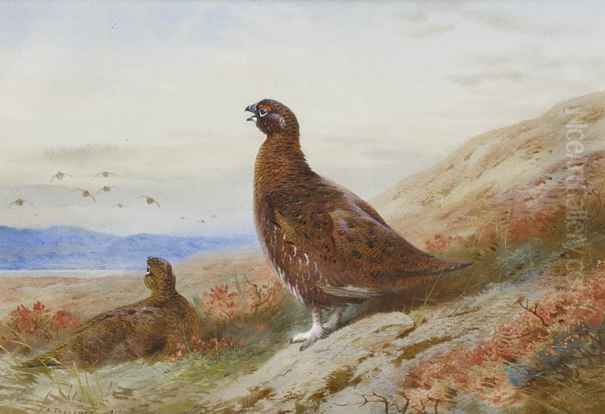 The Challenge. Oil Painting by Archibald Thorburn