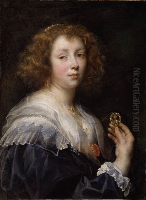 Portrait of a woman, possibly the artist's eldest daughter Elisabeth Jordaens Oil Painting by Jacob Jordaens