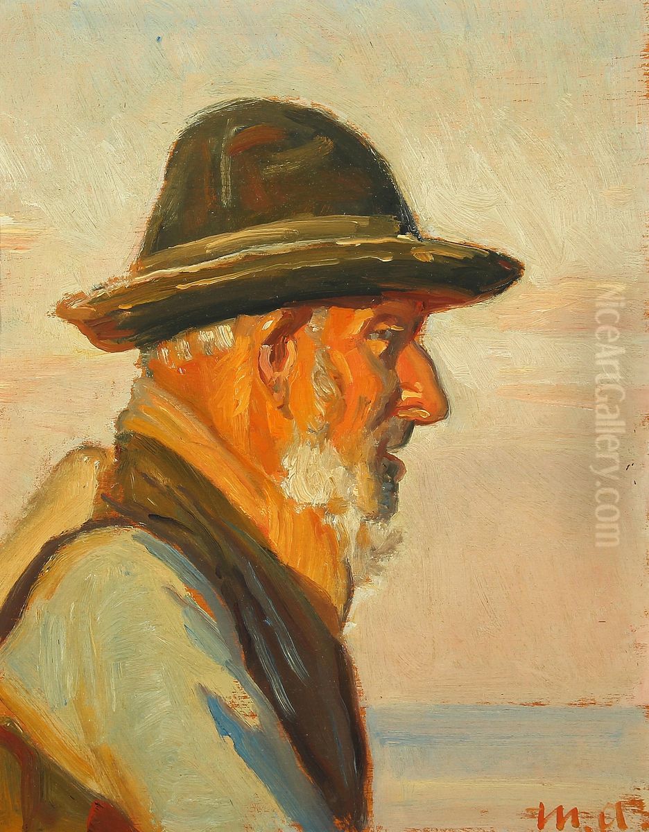 Skagensfisker i sollys. Oil Painting by Michael Peter Ancher