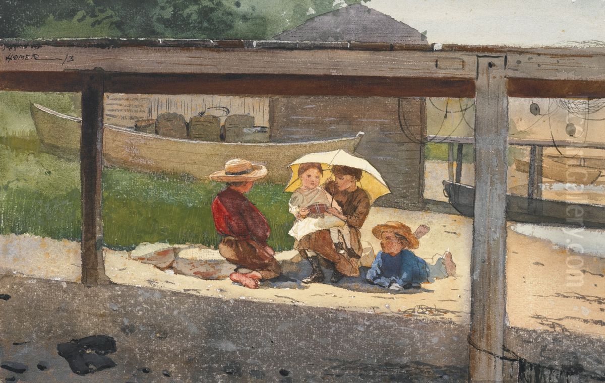 The charge of Baby Oil Painting by Winslow Homer
