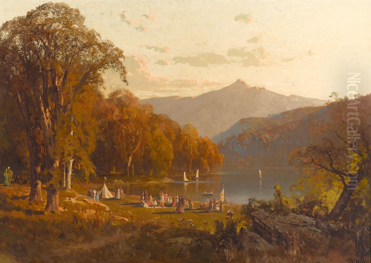 Picnic Near Mount Chocorua Oil Painting by Thomas Hill