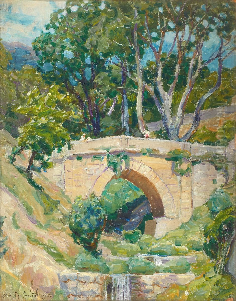 Crimea. Bridge in Koreiz Oil Painting by Apollinary Vasnetsov