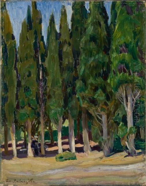 Cypresses Oil Painting by Apollinary Vasnetsov