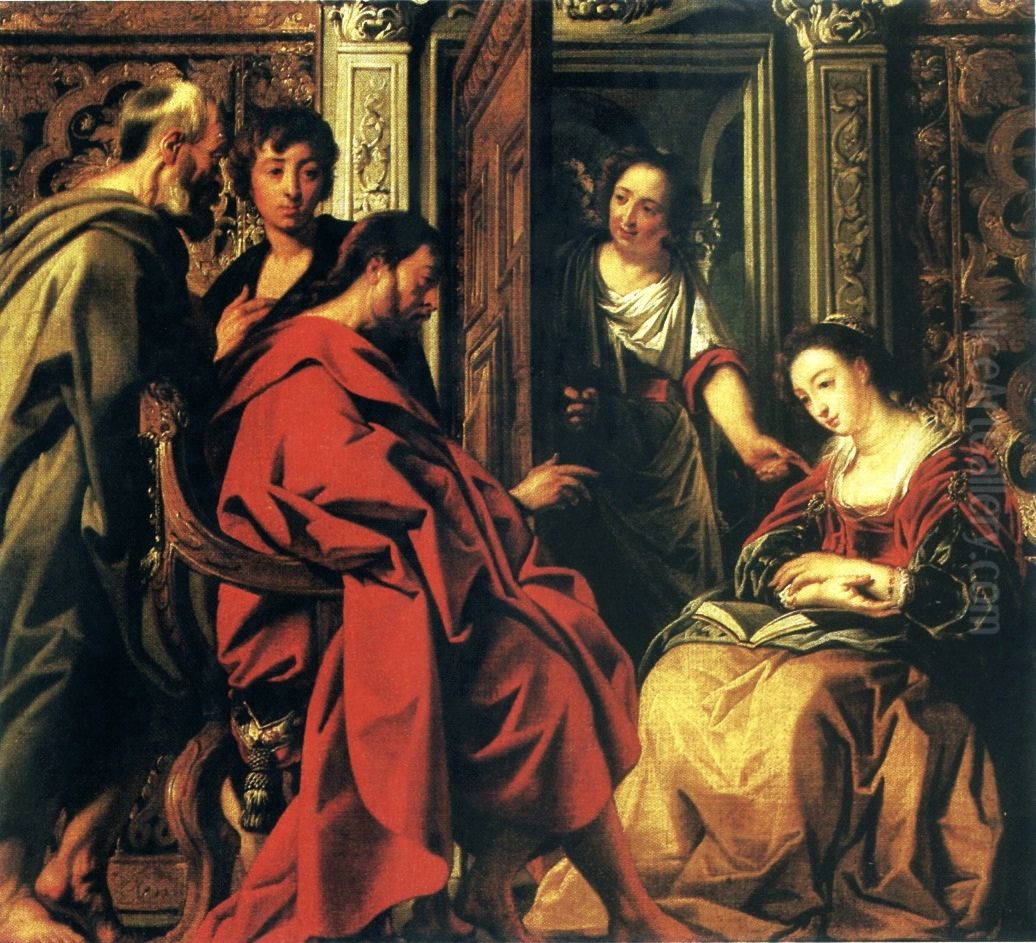 Christ in the House of Mary and Martha Oil Painting by Jacob Jordaens
