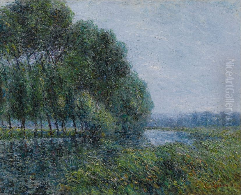 Au bord d'Eure en printemps Oil Painting by Gustave Loiseau