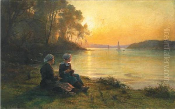 Au bord de l'Odet Oil Painting by Georges Maroniez Au bord de l'Odet Oil Painting by Georges Maroniez
