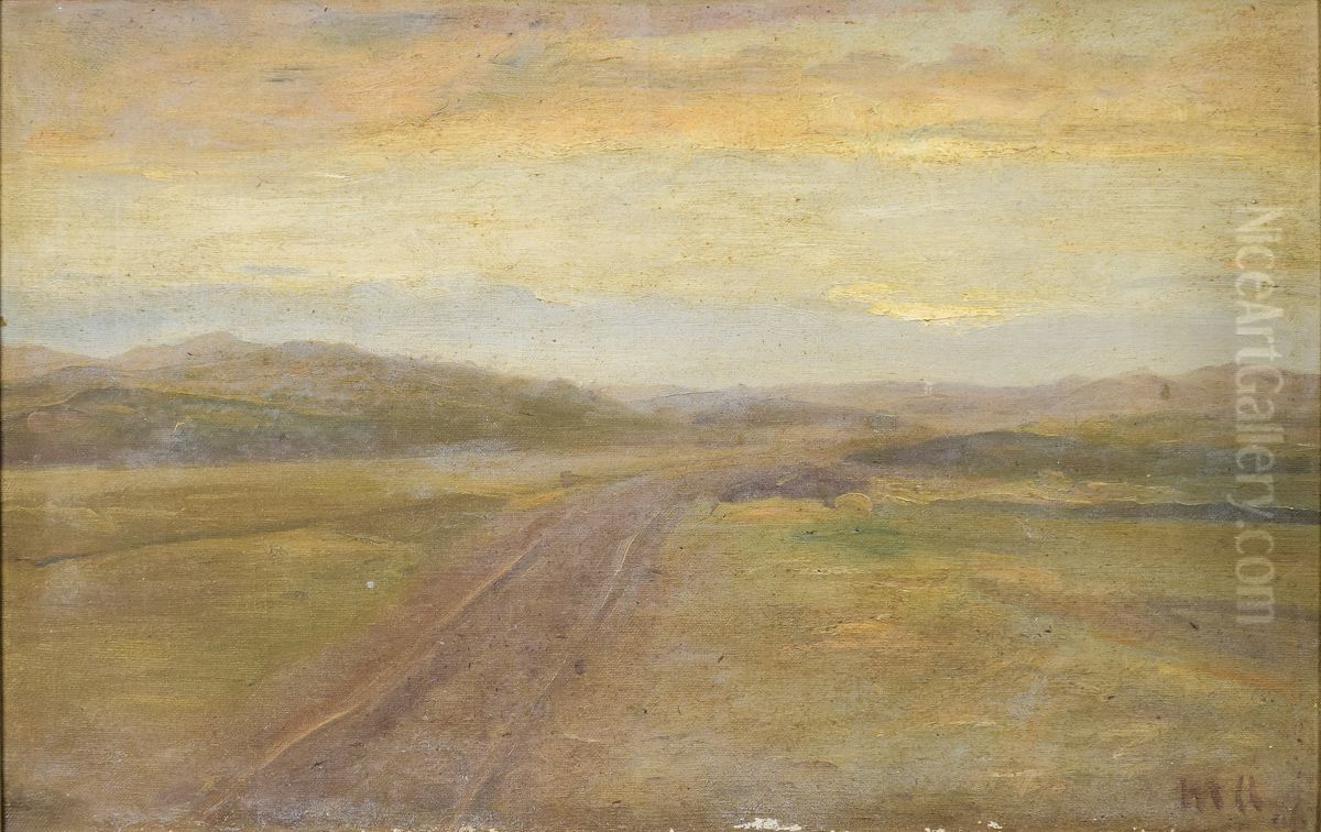 Landskab bag klitterne. Oil Painting by Michael Peter Ancher