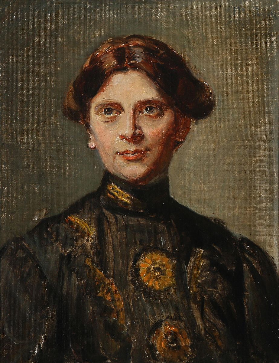 Portraet af Anna Bitsch, nee Saxild. Oil Painting by Michael Peter Ancher