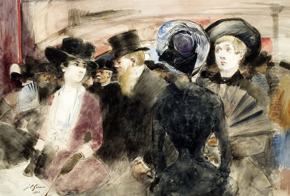 Au Theatre. Oil Painting by Jean-Louis Forain