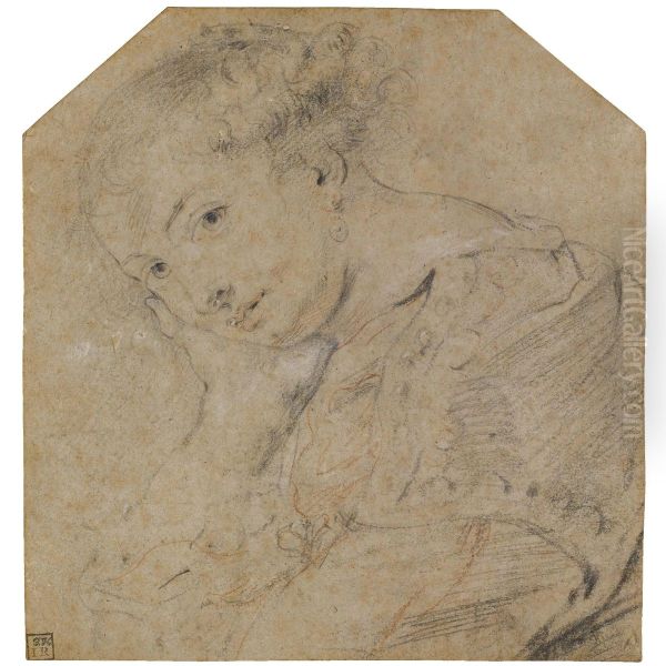 Study of a young woman (Helene Fourment), for the Garden of Love Oil Painting by Peter Paul Rubens