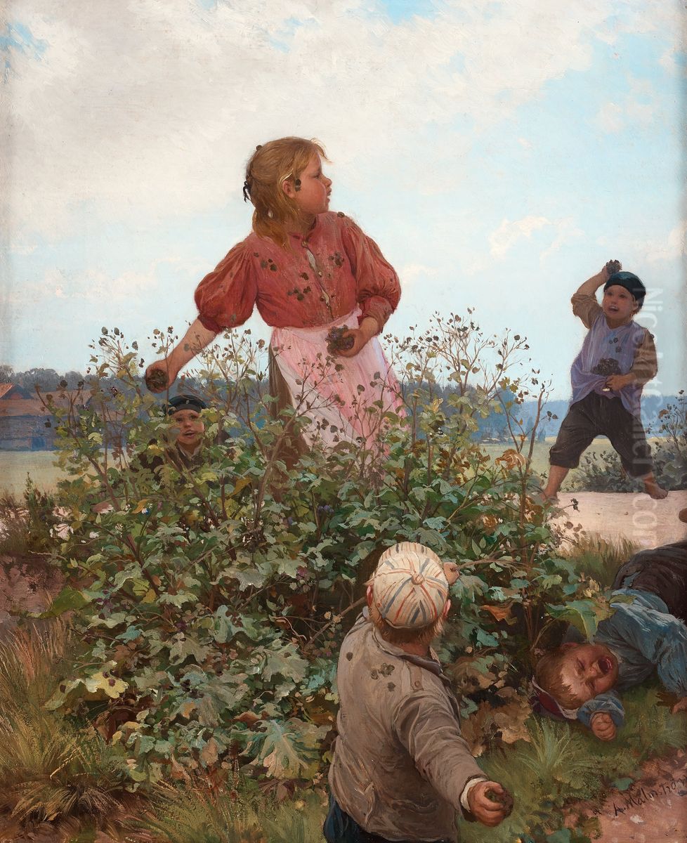 A modern Blenda Oil Painting by August Malmstrom