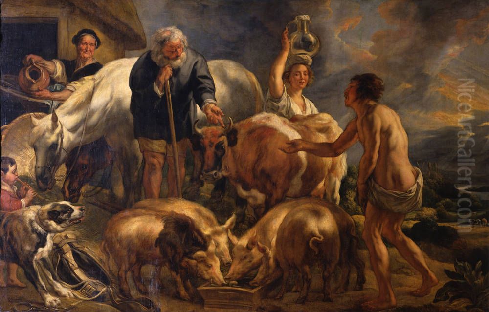 The prodigal son Oil Painting by Jacob Jordaens