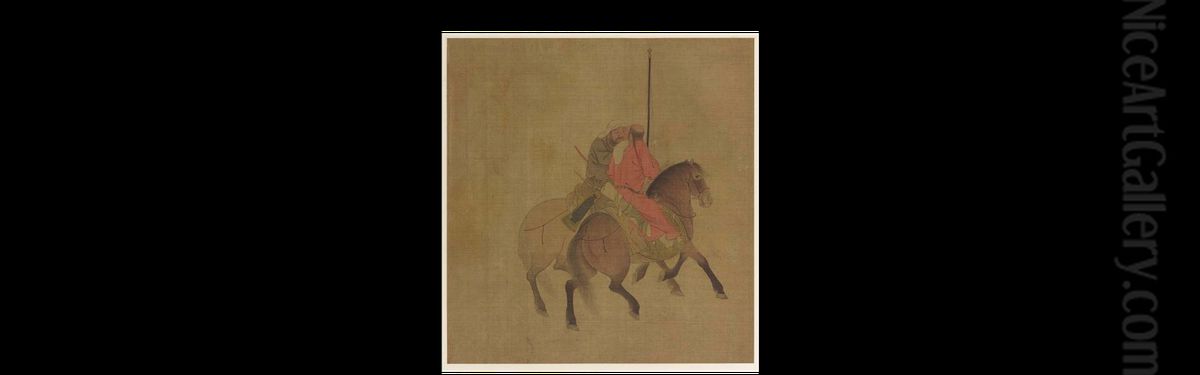 Two Archers on Horseback Oil Painting by unknown