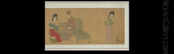 Emperor Minghuang and Consort Yang Playing Weiqi Oil Painting by unknown