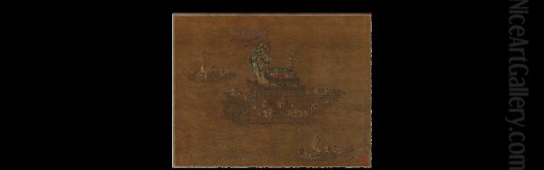 A Royal Barge at Sea Oil Painting by unknown