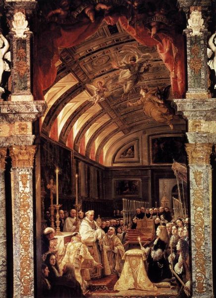 Adoracion de la Sagrada Forma Oil Painting by Claudio Coello