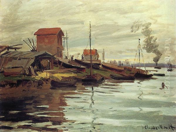 The Seine at Petit Gennevilliers Oil Painting by Claude Oscar Monet