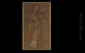 Courtesans with fan and flute