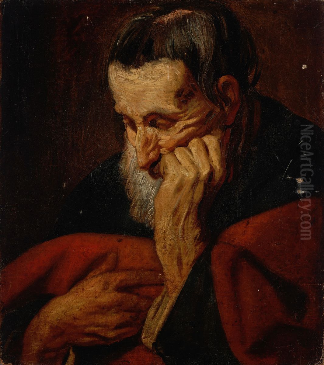 Head of a bearded man, possibly an apostle Oil Painting by Jacob Jordaens
