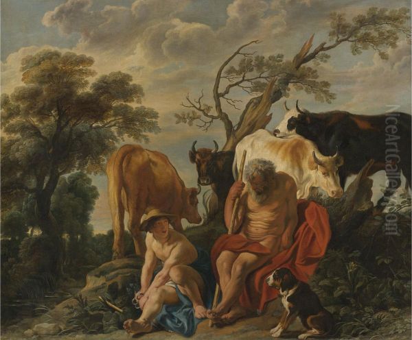 Mercury readying himself to decapitate the sleeping Argus Oil Painting by Jacob Jordaens