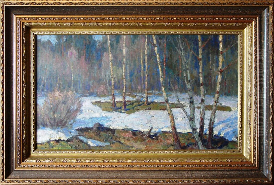 Winter Forest Oil Painting by Czeslaw Znamierowski