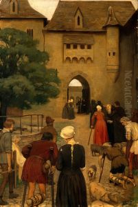 The Abbaye of Saint Antoine, the Sologne, France. Pilgrims The Abbaye of Saint Antoine, the Sologne, France. Pilgrims