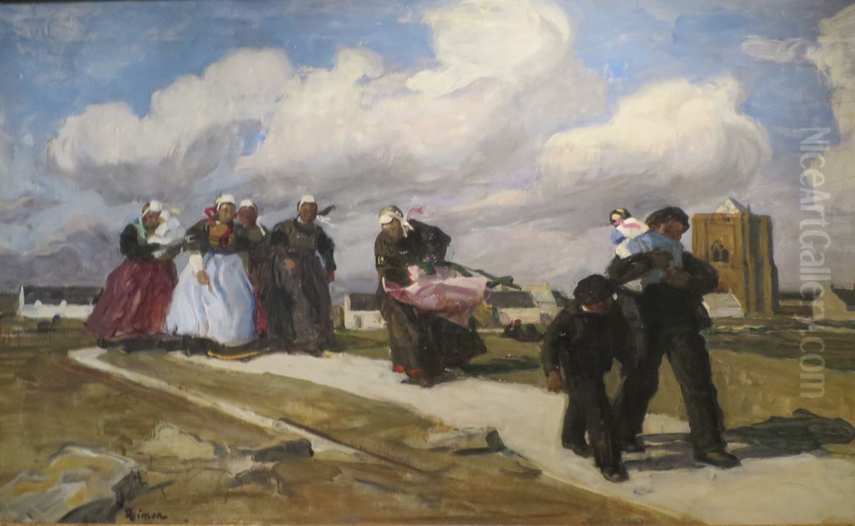A Gust of Wind Oil Painting by Lucien Simon