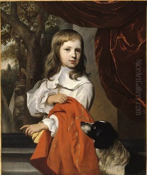 Portrait de jeune garcon au chien Oil Painting by Jacob van Loo