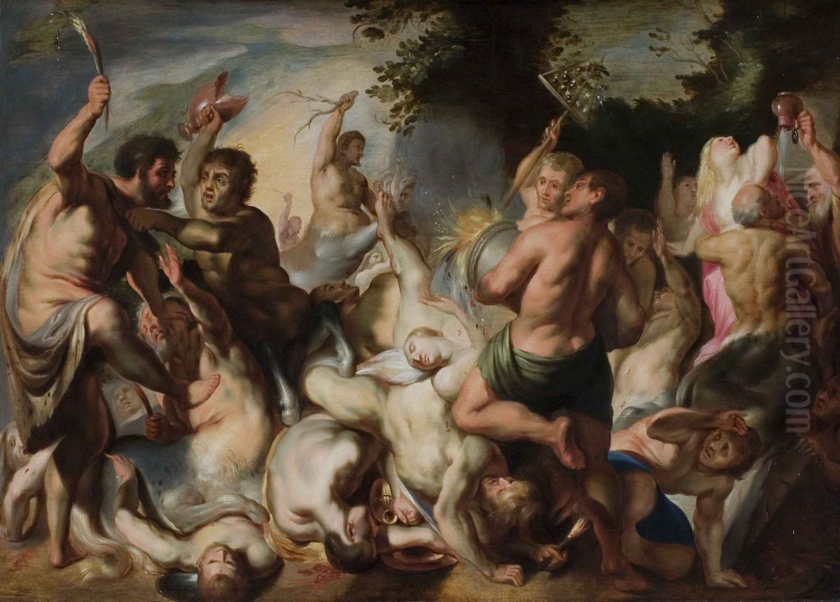 The Battle of the Lapiths and Centaurs Oil Painting by Jacob Jordaens
