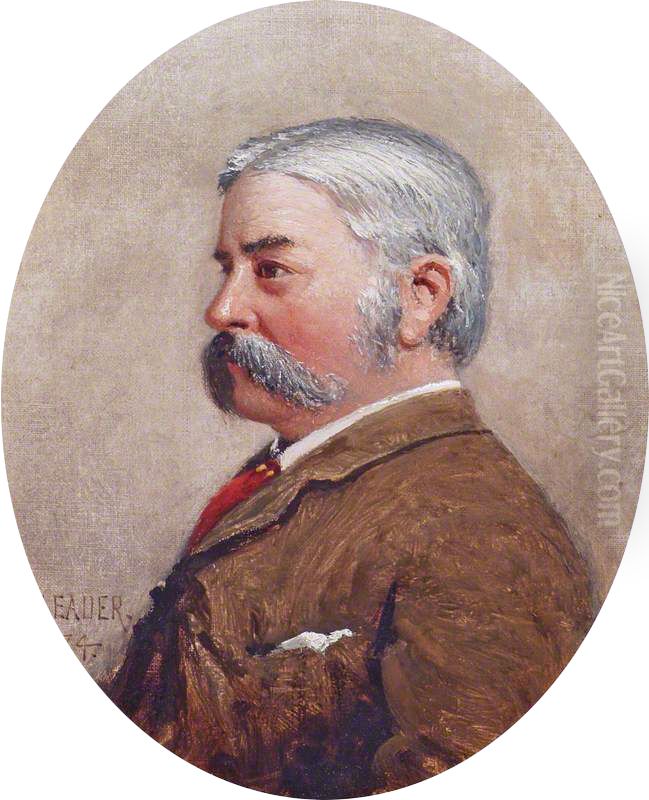 Self Portrait Oil Painting by Benjamin Williams Leader