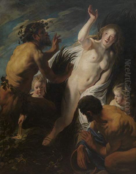 Pan en Syrinx Oil Painting by Jacob Jordaens