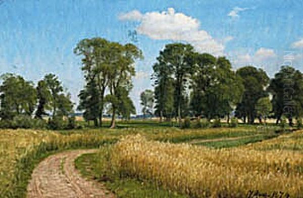 Landscape at Dyrehaven, Knabstrup. Oil Painting by P. C. Skovgaard