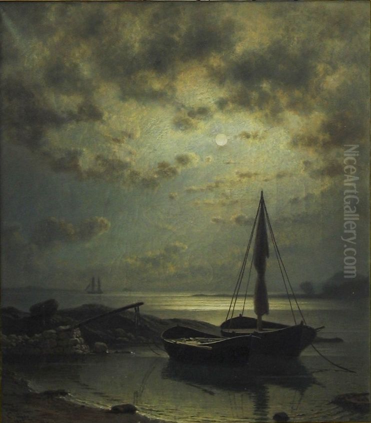 Moonlight Oil Painting by Knud Baade