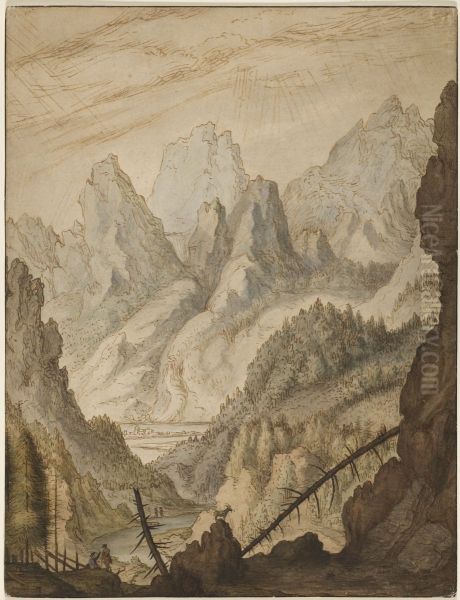 Berglandskap Oil Painting by Lambert Doomer