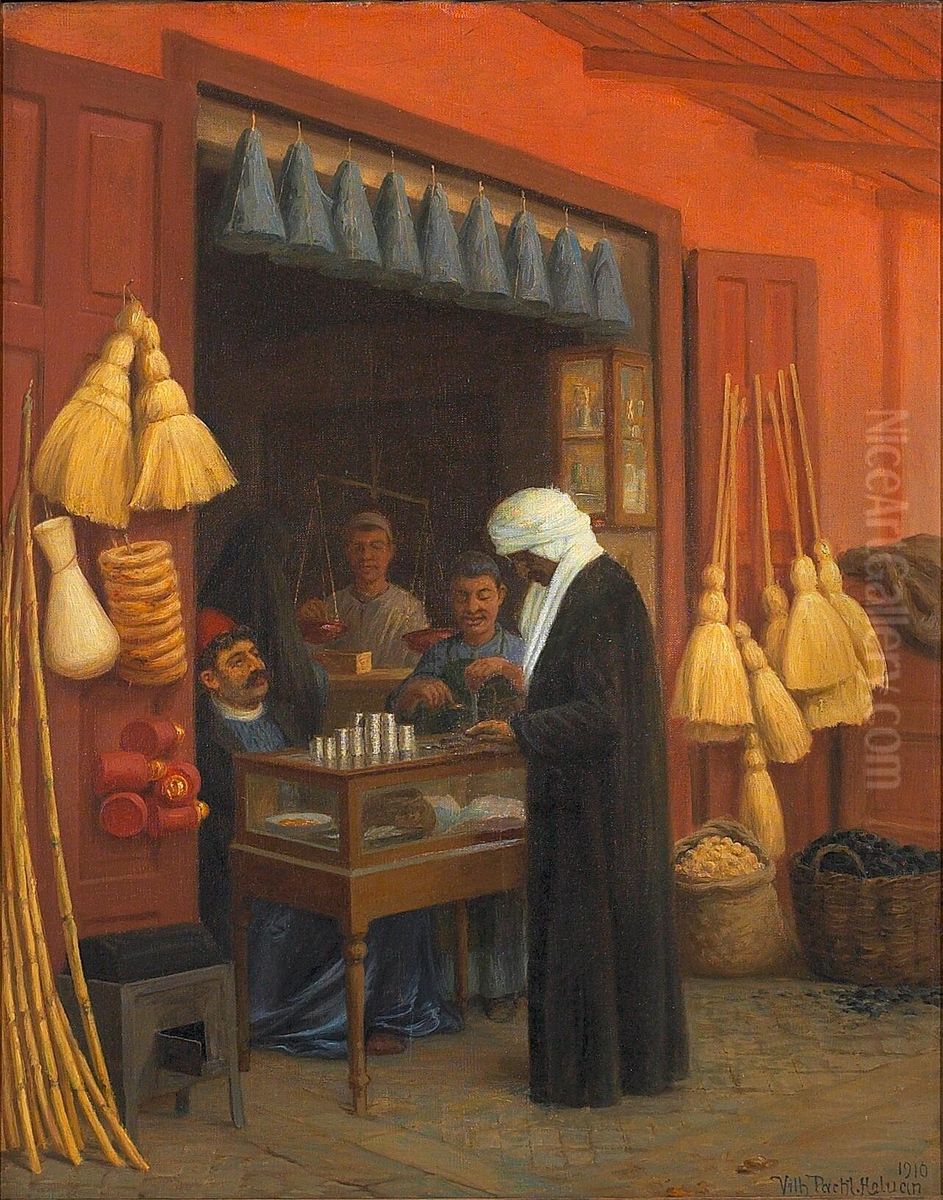 Egyptian Marketplace. Oil Painting by Vilhelm Pacht