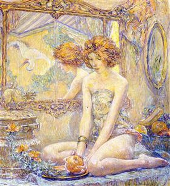 Reflections Oil Painting by Robert Lewis Reid