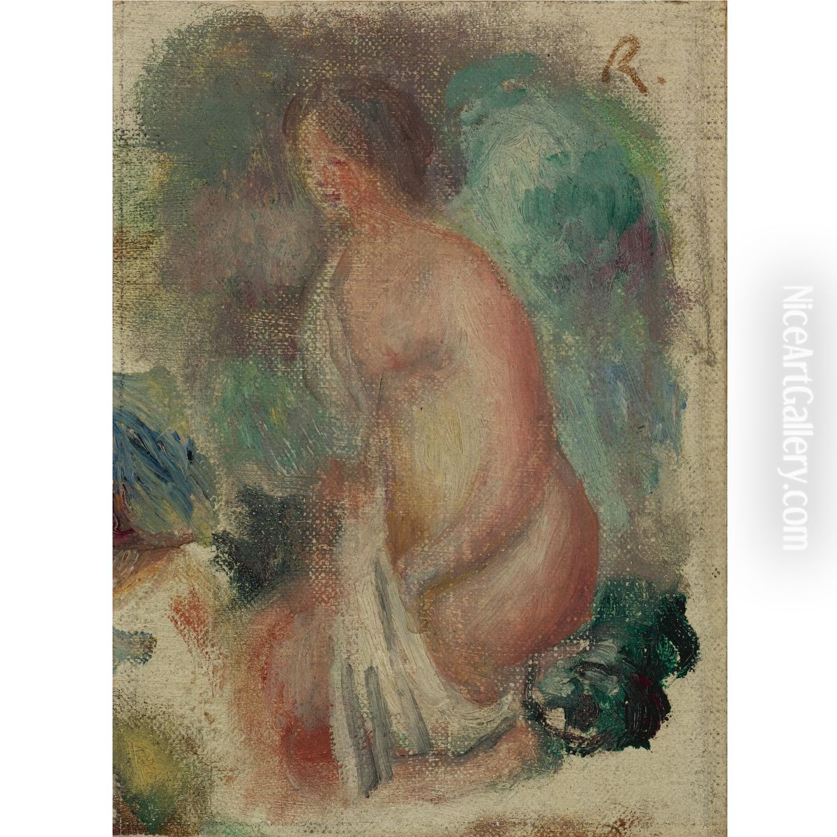 Bathing Woman Oil Painting by Pierre Auguste Renoir