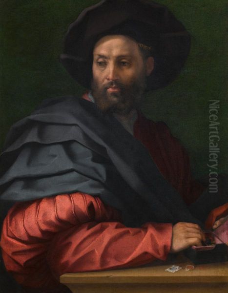 Portrait of a man, possibly Ottaviano de' Medici Oil Painting by Andrea Del Sarto