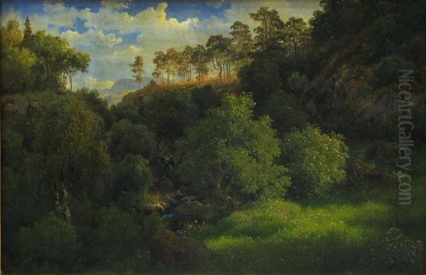 Landskap Oil Painting by Hans Gude