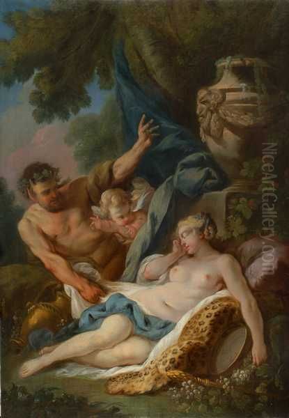 Jupiter and Antiope Oil Painting by Charles-Michel-Ange Challe