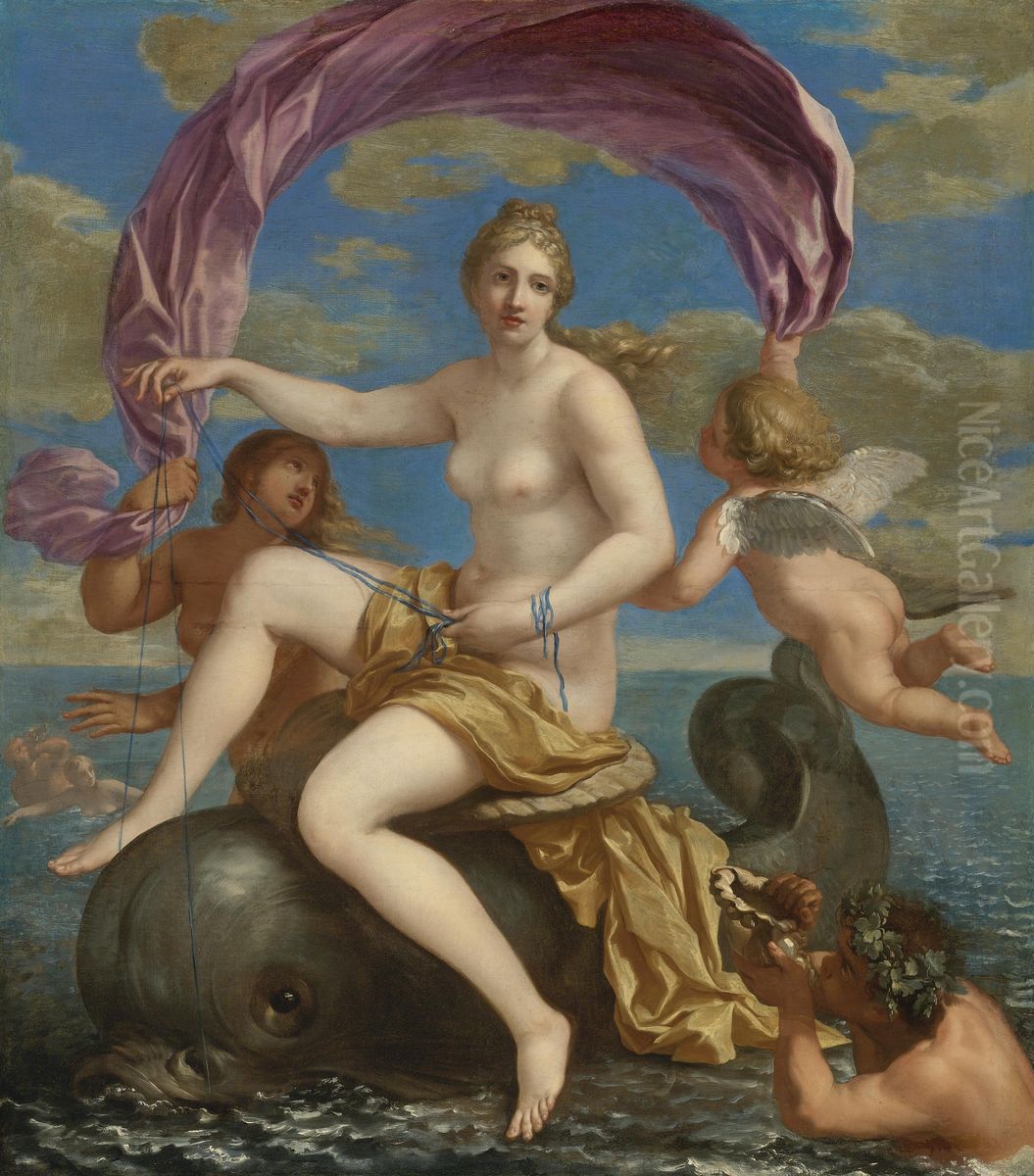 The Triumph of Galatea Oil Painting by Charles Alphonse Du Fresnoy